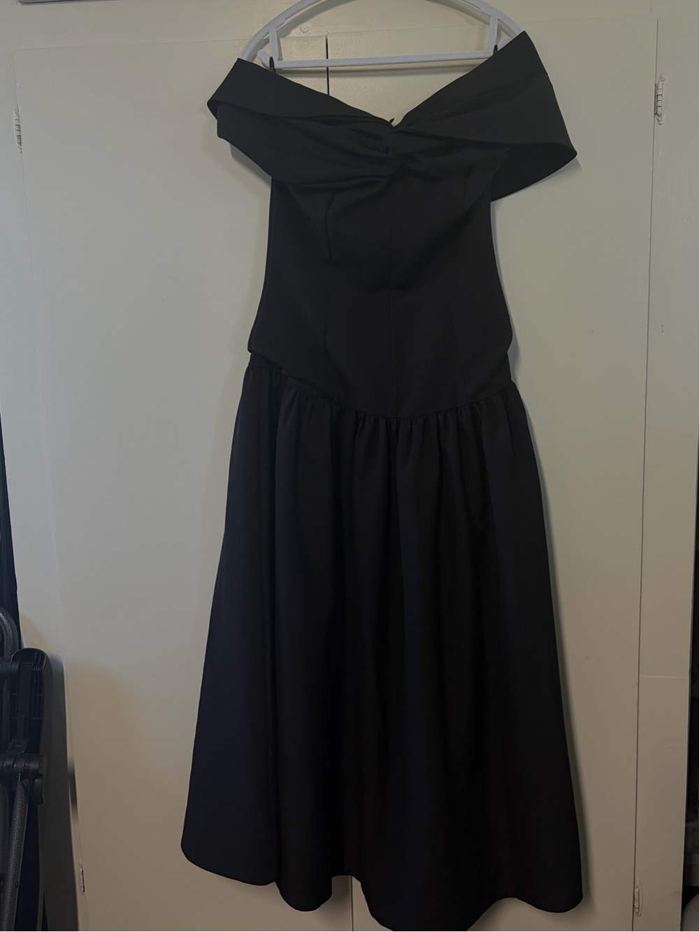 Club L London Marguerite Black Twisted Bardot Drop-Waist Maxi Dress 6 NWT - Picture 7 of 15
